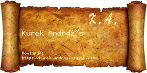 Kurek András névjegykártya